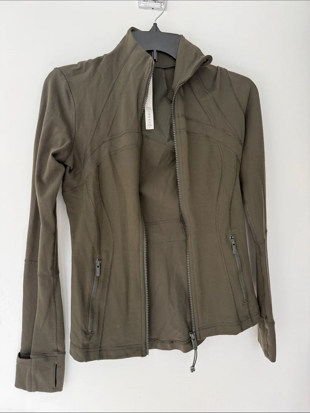 lululemon athletica Olive Green Fitted Zip-Up Jacket